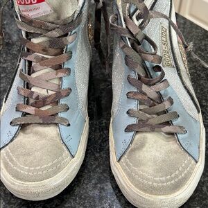 Golden Goose Glitter and Pink Star Sneakers